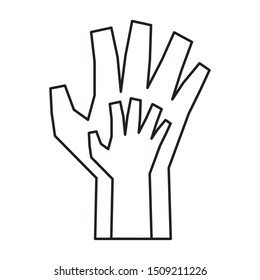 hands protection isolated icon vector illustration