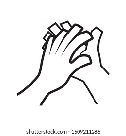 hands protection isolated icon vector illustration