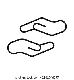 Hands of protection simple line icon, Helping hand editable stroke outline icon, high quality vector symbol for mobile app.