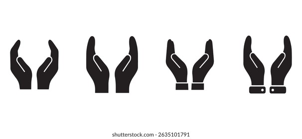 Hands protection vector illustration sign.