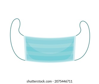 Hands putting on protective blue gloves. Latex gloves as a symbol of protection against viruses and bacteria. Precaution icon. Vector illustration flat design. Isolated on white background.