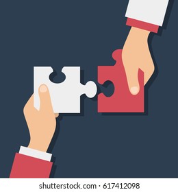 Puzzle Hand Teamwork Support Design Stock Vector - Illustration of vector,  union: 76811968
