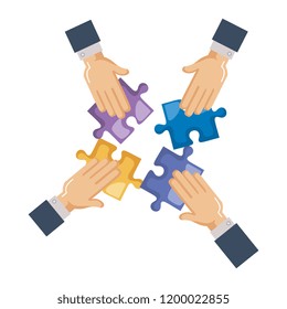 Hands Puzzle Pieces Stock Vector (Royalty Free) 1200022855 | Shutterstock