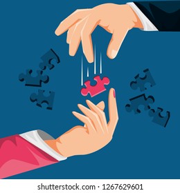 hands with puzzle pieces