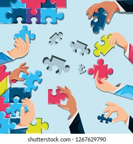 hands with puzzle pieces