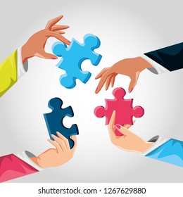 hands with puzzle pieces