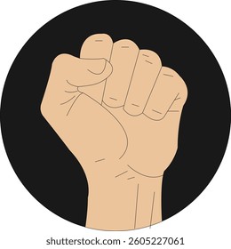 A hands raised with closed fists