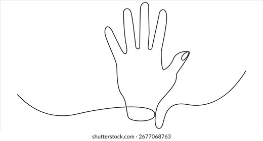 Hands Raised Continuous Line Icon for Volunteer, Together topics. Desenho de uma linha contínuo à mão.