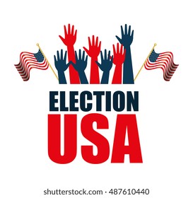 hands raised up election presidential graphic