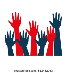 hands raised up election presidential graphic