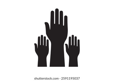 Hands Raised Icon Community Support Solidarity Concept