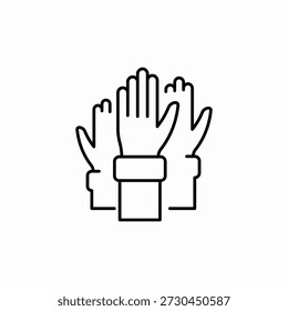 hands raised icon sign vector