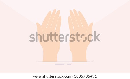 Hands raised to pray, cooperation and charitable work