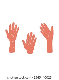 Hands raised up – symbol of inclusivity and mutual assistance