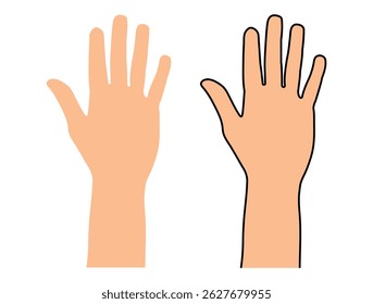 Hands raised up. Raised helping hands. Human hand vector. People vote by hand sign.
