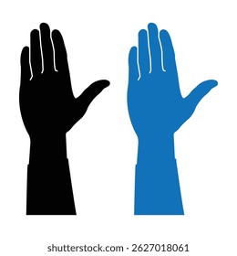 Hands raised up. Raised helping hands. vector interracial illustration