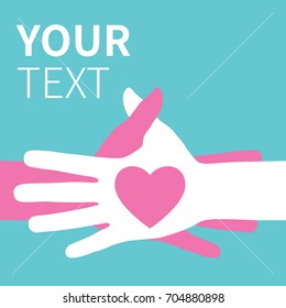 hands raising love with heart