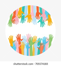 hands raising love with heart