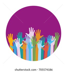 hands raising love with heart