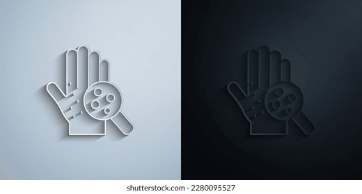 Hands rash magnifier paper icon with shadow effect vector illuistration design