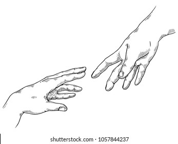 Hand Reaching Out Drawing High Res Stock Images Shutterstock