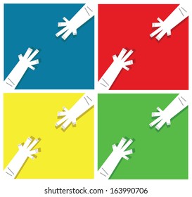Hands reach out vector set