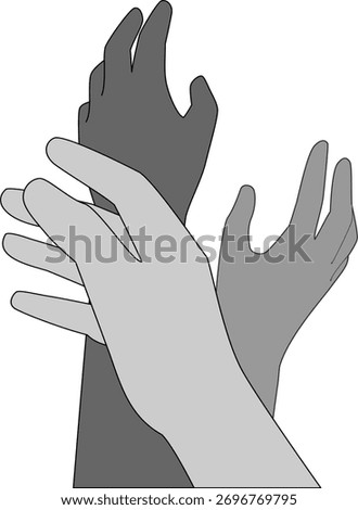 Hands reaching out, social issues, manifestations, need for support concept.
