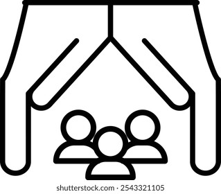 Mãos Alcançando Ilustração de Vetor Ícone Detalhado