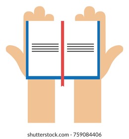 hands reader with text book