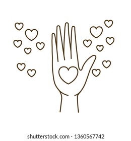 hands receiving heart avatar character