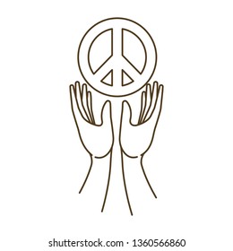 hands receiving symbol of love and peace