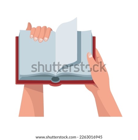 hands with red book icon