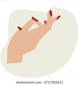hands with red nails. Hands with Red Nails Perfect Manicure