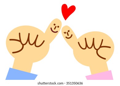 Hands representing the lovers