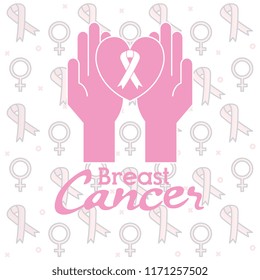 hands with ribbon breast cancer