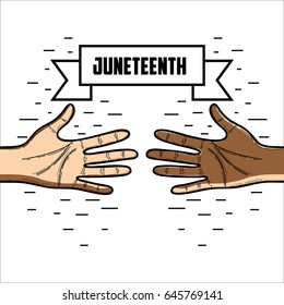 hands with ribbon massage to juneteenth celebrate