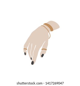 Hands with rings and bracelets, nails manicure
