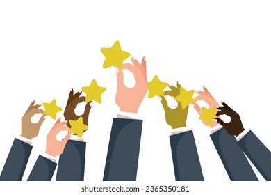 Hands rise to the top of the star. Feedback recognition
