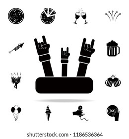 hands of rock'n'roll icon. Party icons universal set for web and mobile