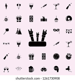 hands of rock'n'roll icon. Party icons universal set for web and mobile