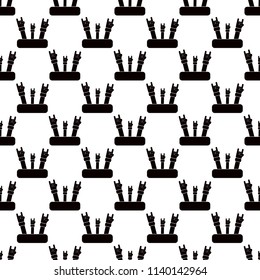 hands of rock'n'roll icon in Pattern style on white background