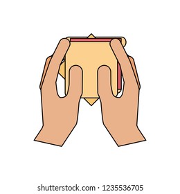hands with sandwich
