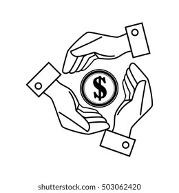 hands save the money dollar icon