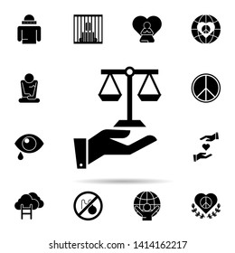 hands, scale icon. Universal set of peace and humanrights for website design and development, app development