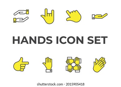 Händchenset-Symbol, einzelne Hände gesetzt Symbol, Vektorgrafik
