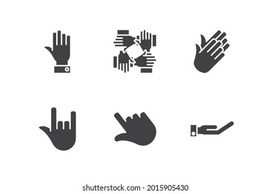hands set icon, isolated hands set sign icon, vector illustration