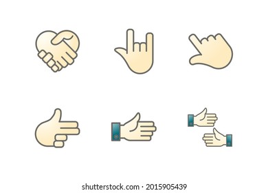 hands set icon, isolated hands set sign icon, vector illustration