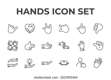 hands set icon, isolated hands set sign icon, vector illustration