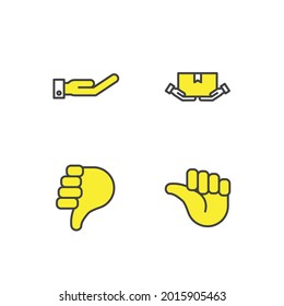 hands set icon, isolated hands set sign icon, vector illustration