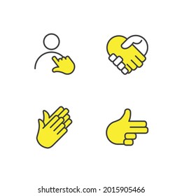hands set icon, isolated hands set sign icon, vector illustration